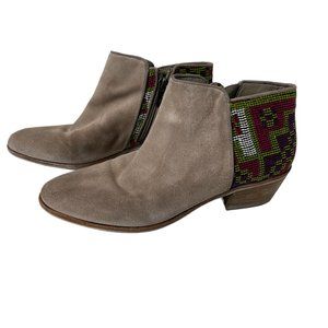 Sam Edelman‎ Women's Putnam Gray Suede Southwest Aztec Booties Sz 8